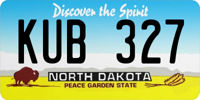 ND license plate KUB327