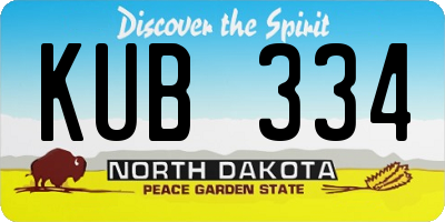 ND license plate KUB334