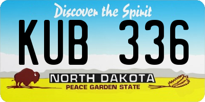 ND license plate KUB336