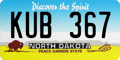 ND license plate KUB367