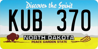 ND license plate KUB370