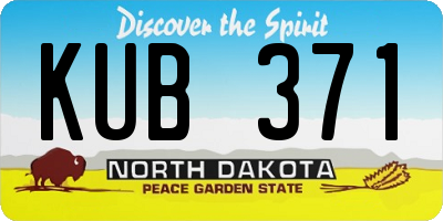 ND license plate KUB371