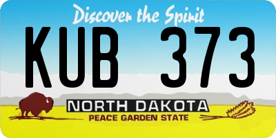 ND license plate KUB373