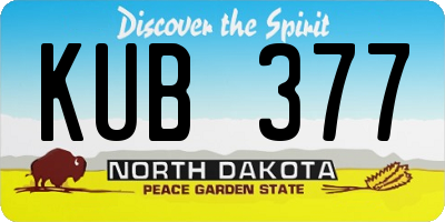 ND license plate KUB377
