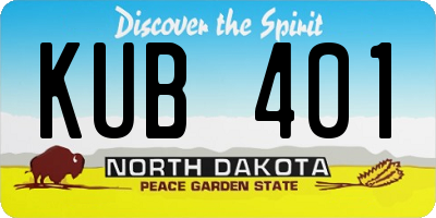 ND license plate KUB401