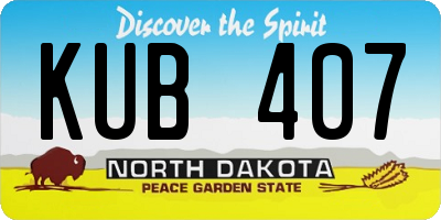 ND license plate KUB407