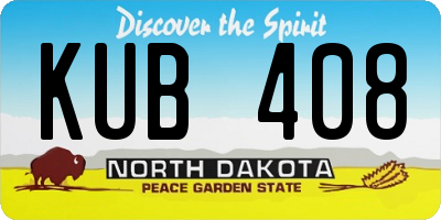 ND license plate KUB408