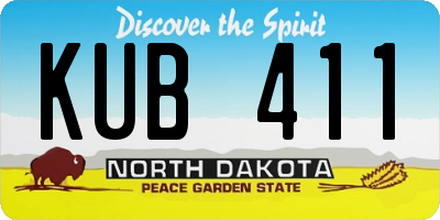 ND license plate KUB411