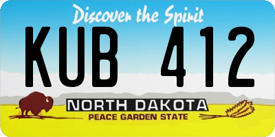 ND license plate KUB412
