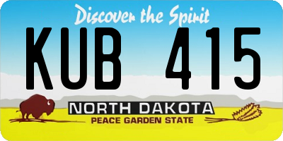 ND license plate KUB415