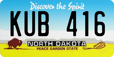 ND license plate KUB416