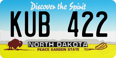 ND license plate KUB422