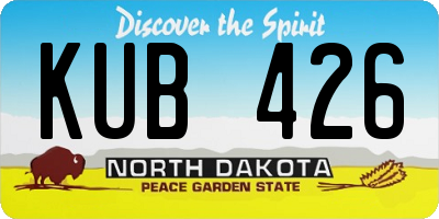ND license plate KUB426