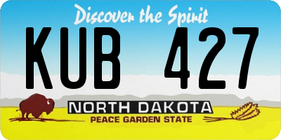 ND license plate KUB427