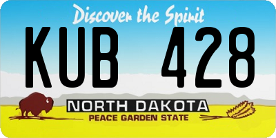 ND license plate KUB428