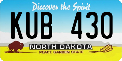 ND license plate KUB430