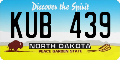 ND license plate KUB439