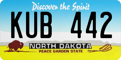 ND license plate KUB442