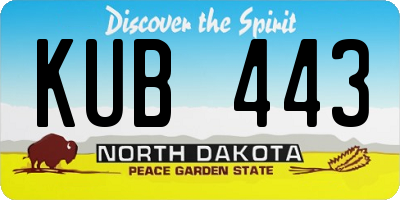 ND license plate KUB443