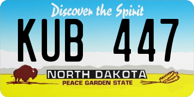 ND license plate KUB447