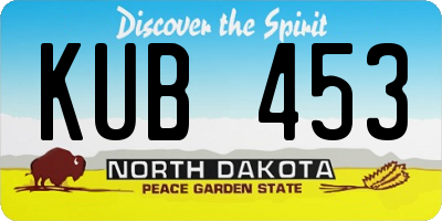 ND license plate KUB453