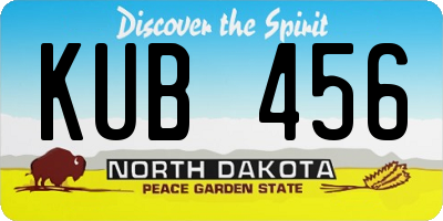 ND license plate KUB456