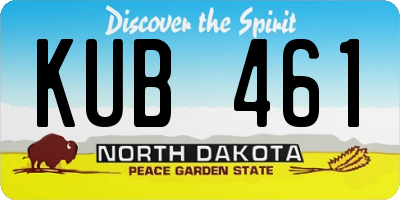 ND license plate KUB461