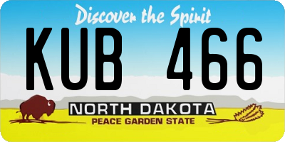 ND license plate KUB466