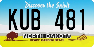 ND license plate KUB481