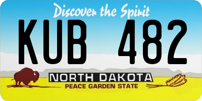 ND license plate KUB482