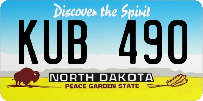 ND license plate KUB490