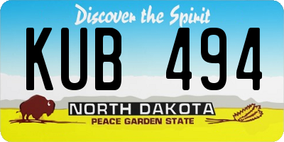 ND license plate KUB494