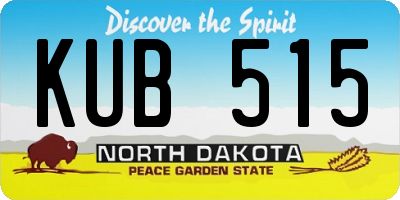 ND license plate KUB515
