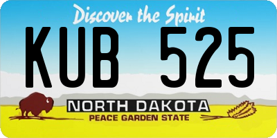 ND license plate KUB525