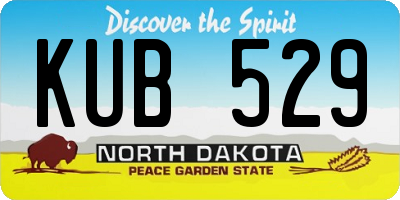 ND license plate KUB529