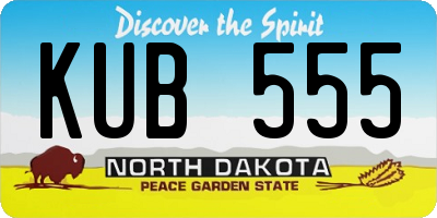 ND license plate KUB555
