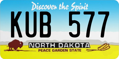 ND license plate KUB577