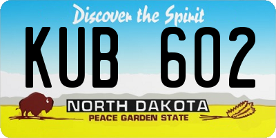 ND license plate KUB602