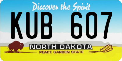 ND license plate KUB607