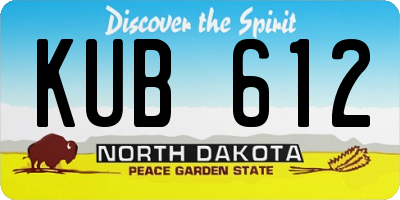 ND license plate KUB612