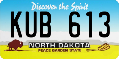 ND license plate KUB613