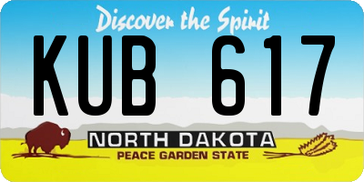 ND license plate KUB617
