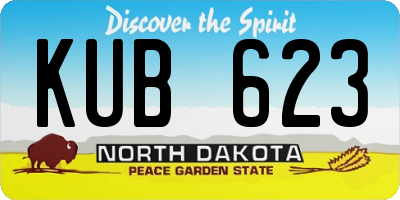 ND license plate KUB623