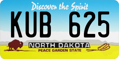 ND license plate KUB625