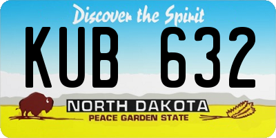 ND license plate KUB632