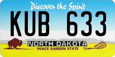 ND license plate KUB633