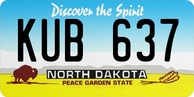 ND license plate KUB637