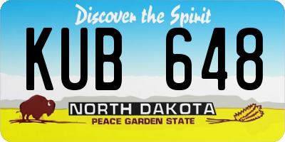 ND license plate KUB648