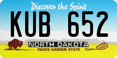 ND license plate KUB652