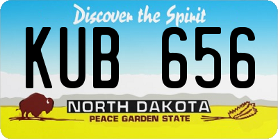 ND license plate KUB656
